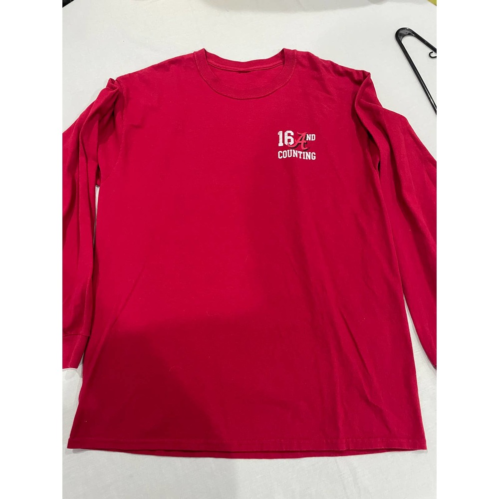 Alabama Crimson football 16 rings long sleeve, Maroon Championship XL